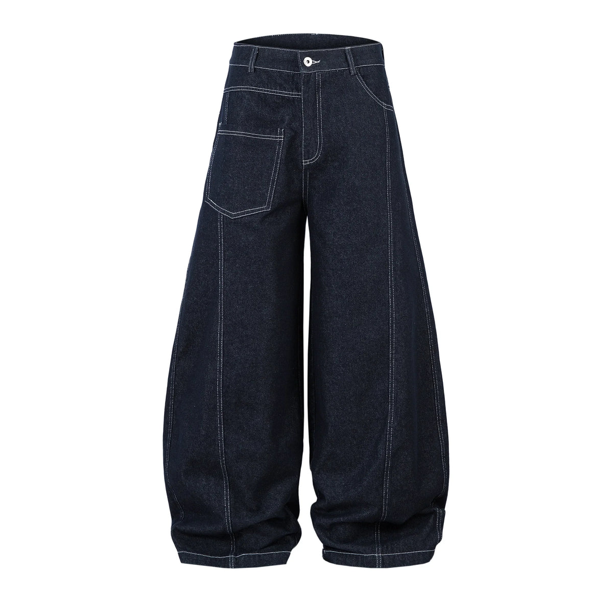 Balloon Silhouette Wide-Leg Jeans
