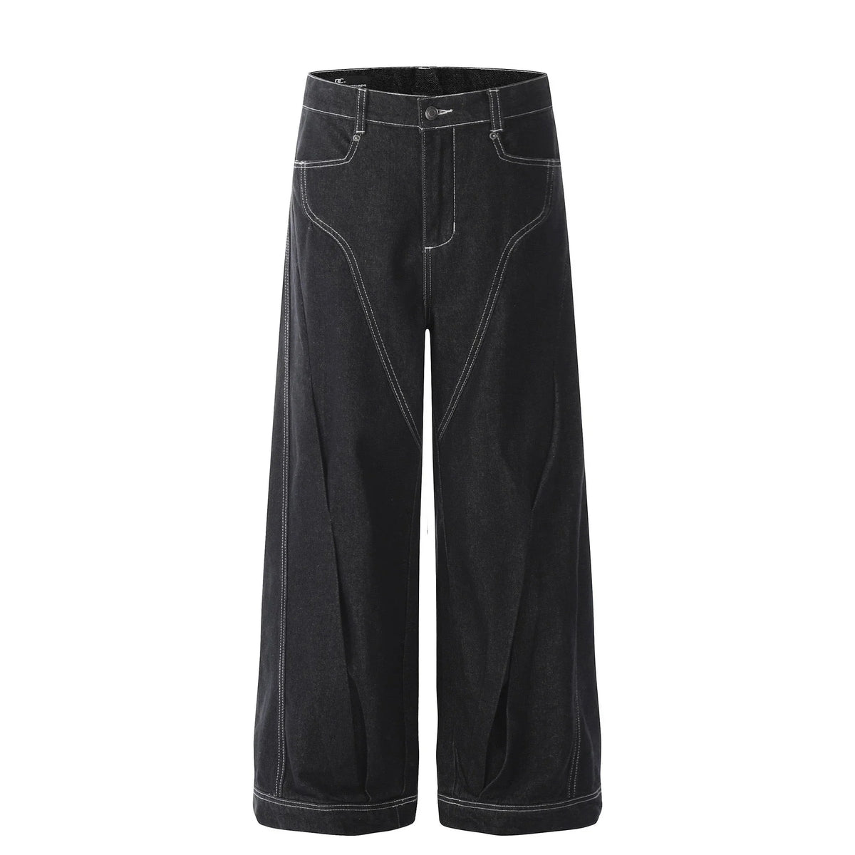 Contrast-Stitch Wide-Leg Jeans