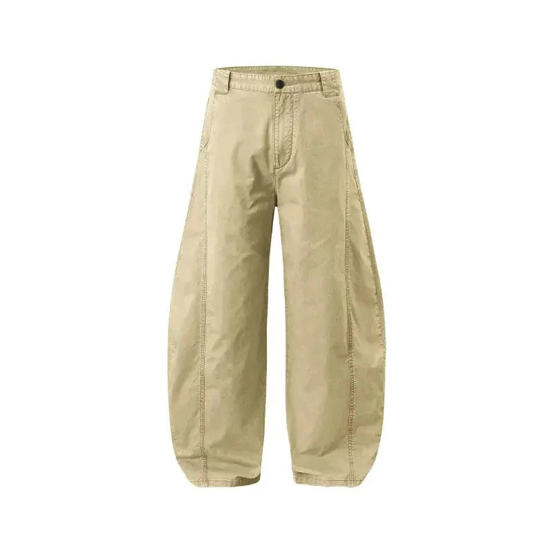 Washed Wide-Leg Cotton Pants