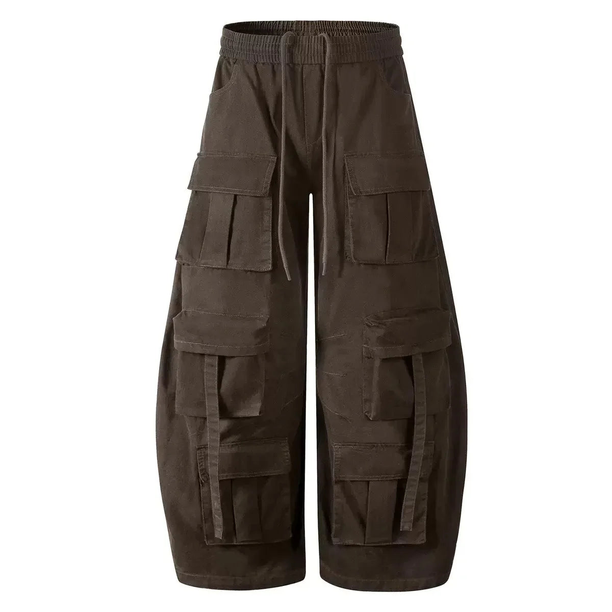 Multi-Pocket Cargo Barrel Pants