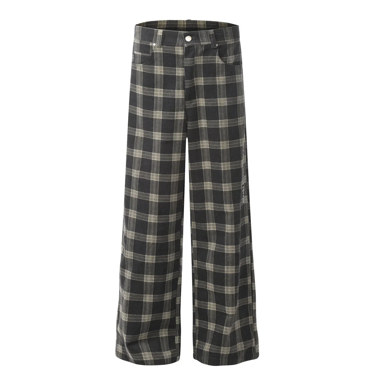 Vintage Plaid Wide-Leg Pants