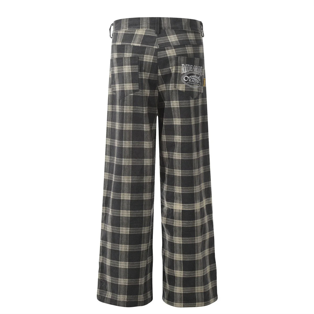 Vintage Plaid Wide-Leg Pants
