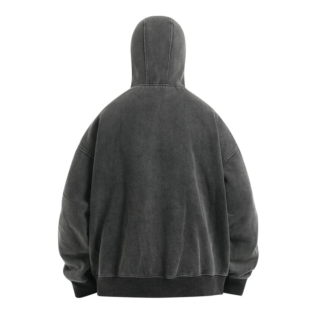 Full-Zip Masked Washed Hoodie