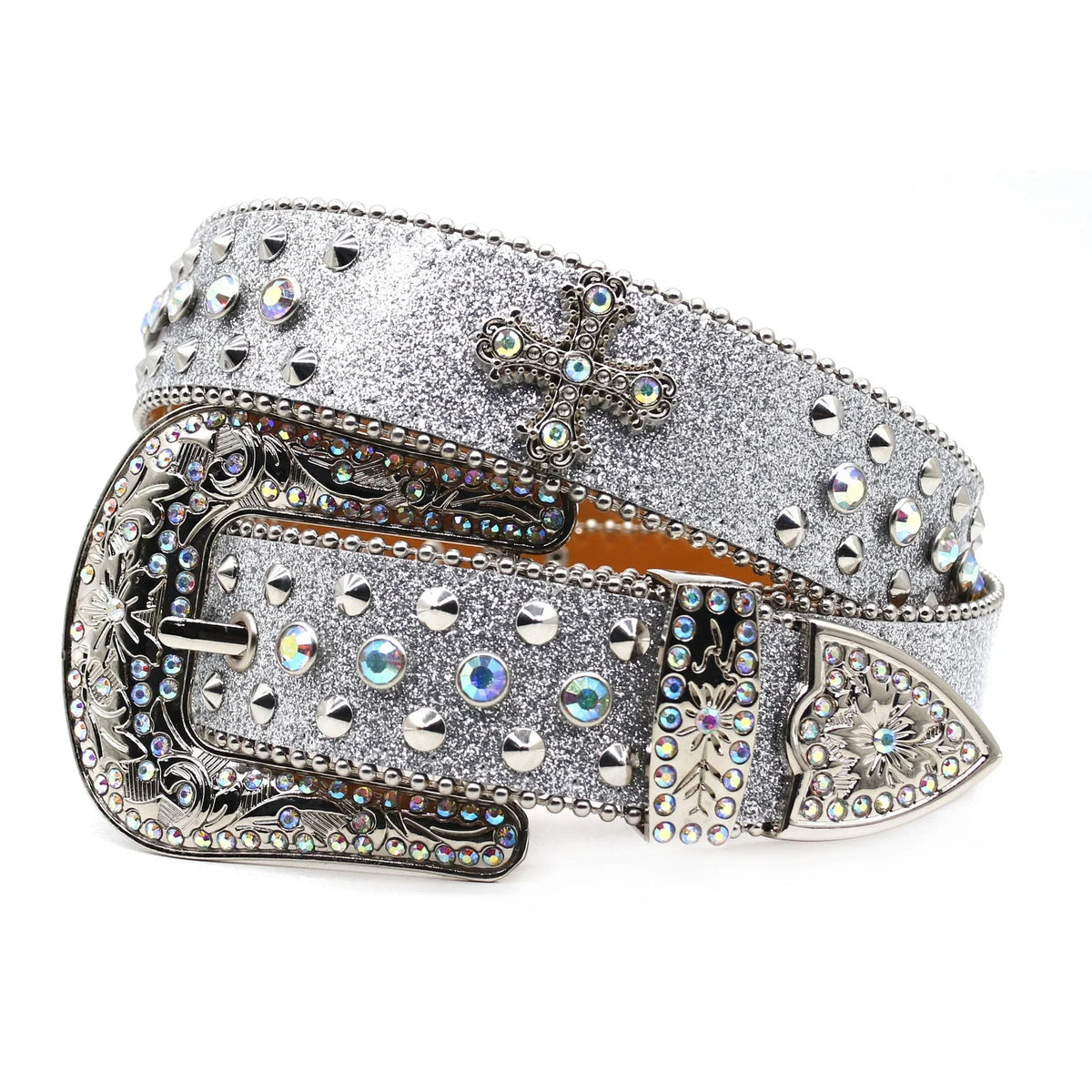 Inlaid Cross Diamond Belt