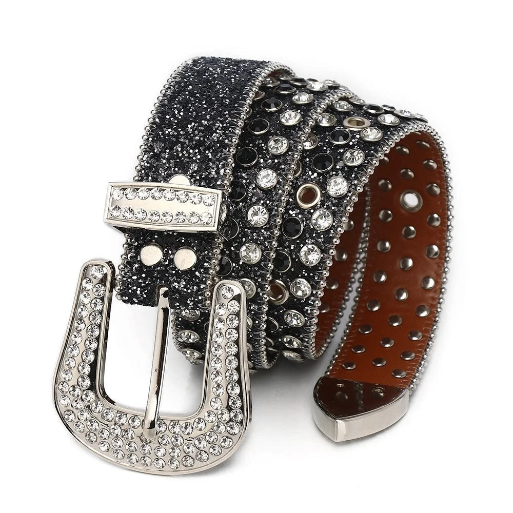 Rhinestone Punk Belt