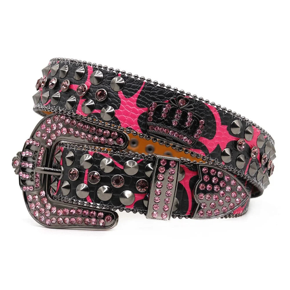 Crown Diamond Buckle Belt
