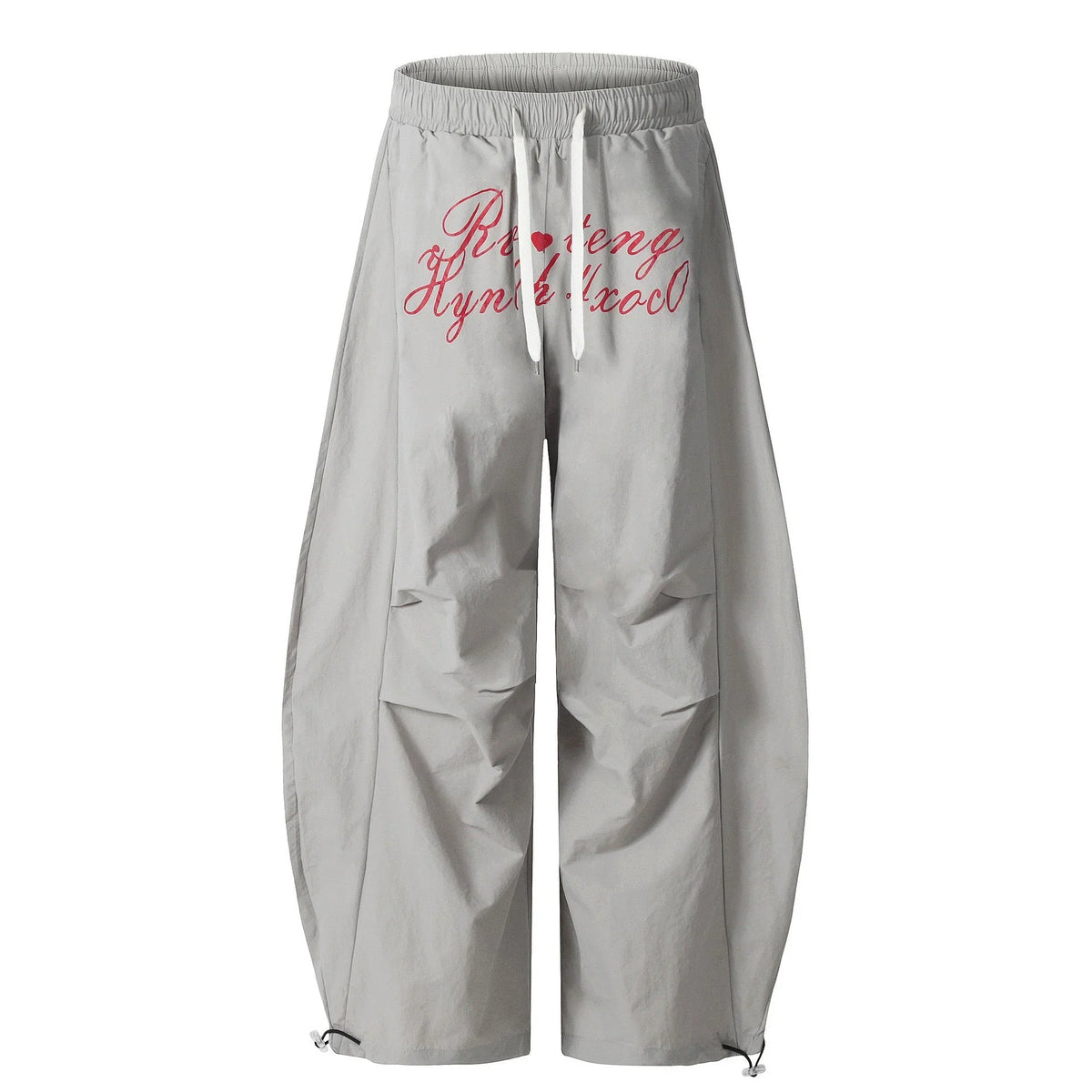 Script Graphic Nylon Wide-Leg Pants