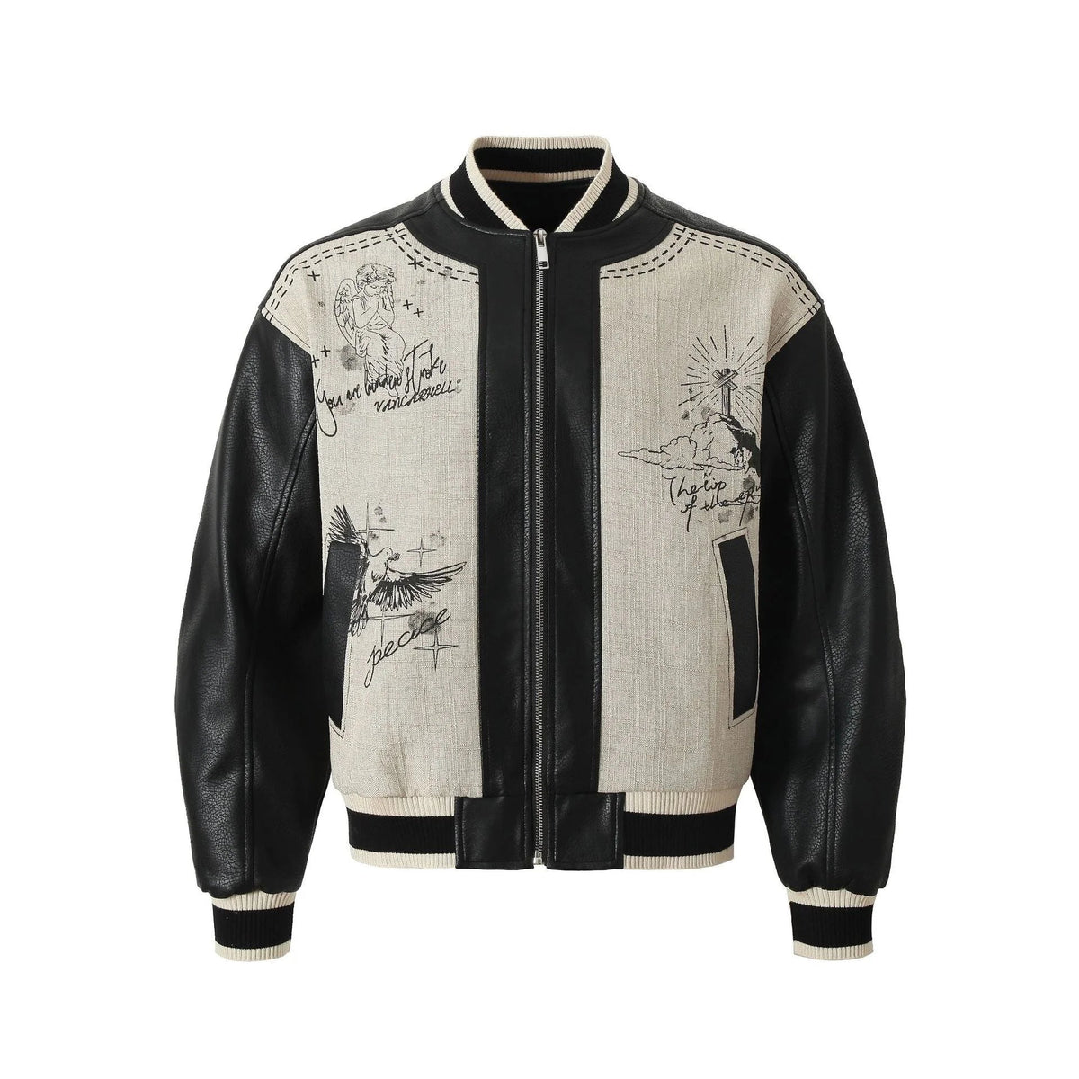 Illustrated Panel Varsity Jacket