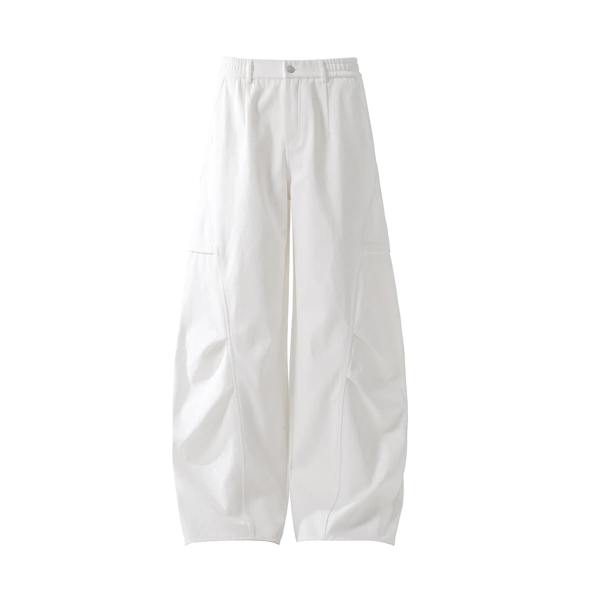 Minimal Panel Wide-Leg Cotton Pants