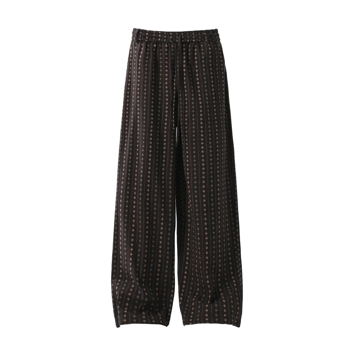 Vintage Stripe Wide-Leg Cotton Pants