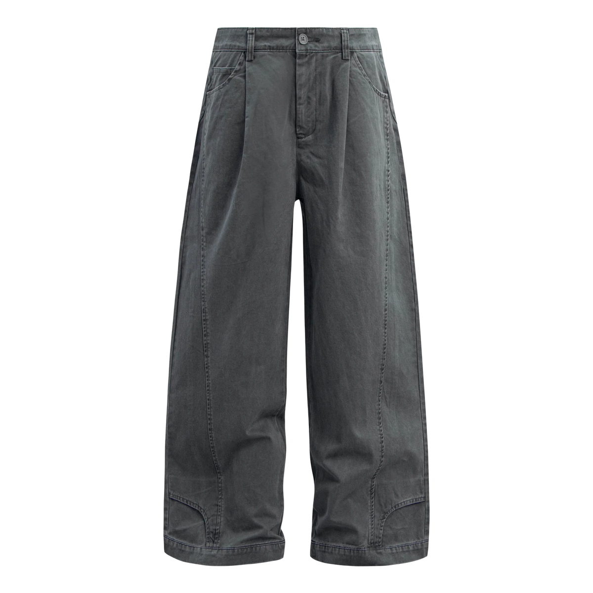 Wide-Leg Washed Cotton Pants