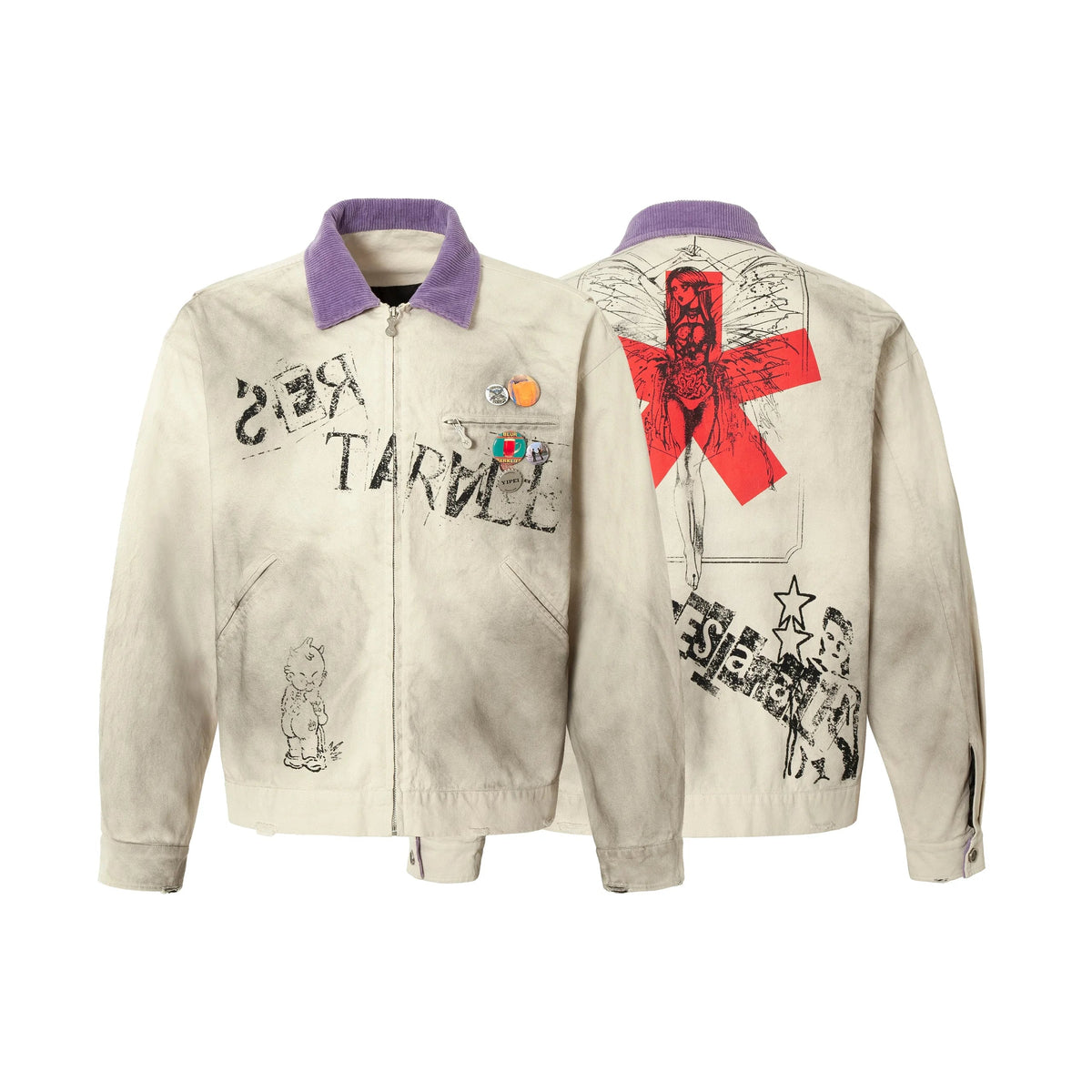 Vintage Washed Graphic Jacket