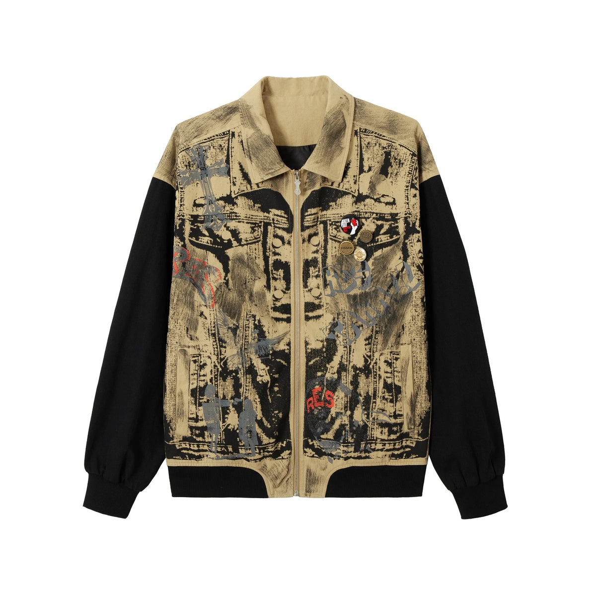 Vintage Graffiti Zip-Up Jacket
