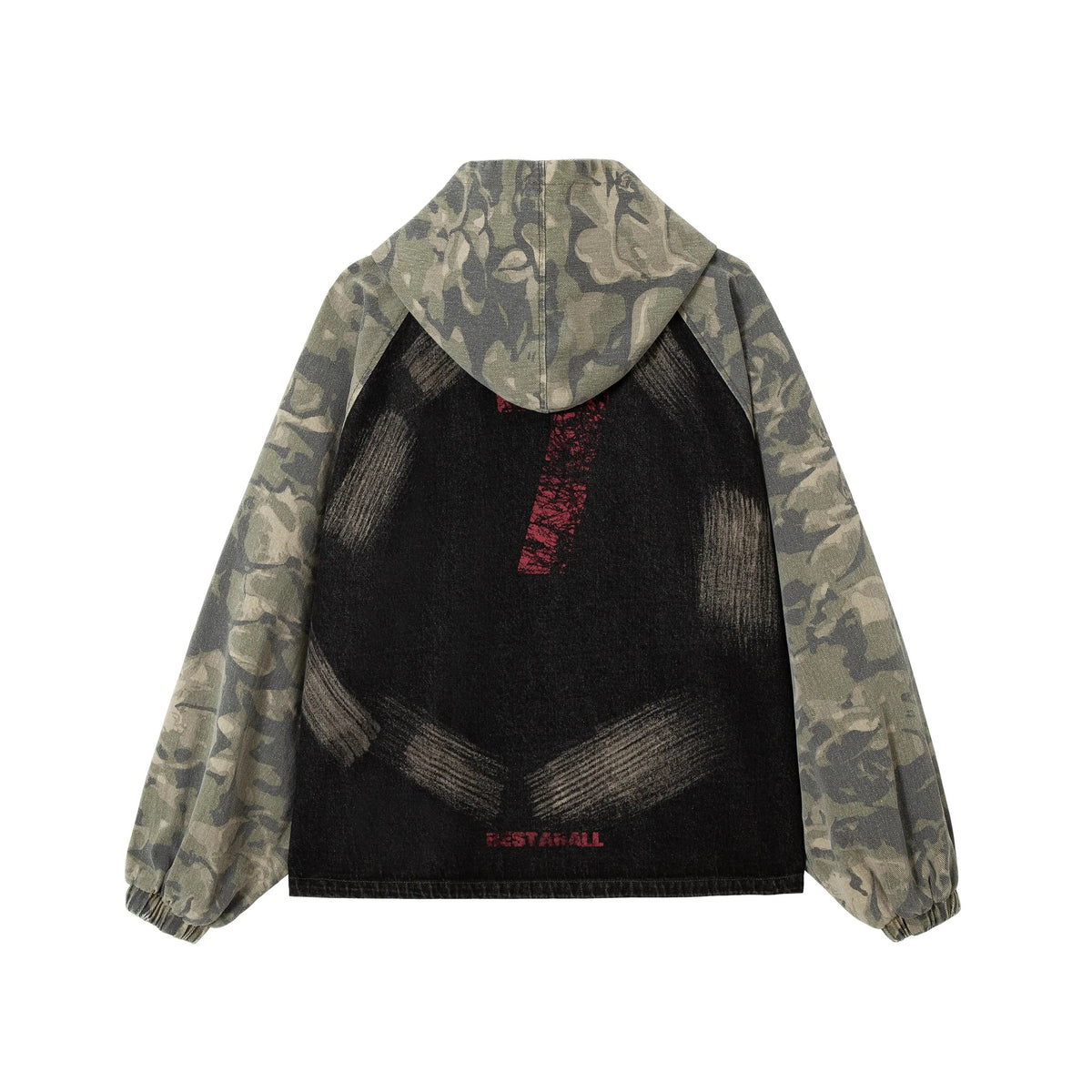 Camo Embroidered Patch Zip Hoodie