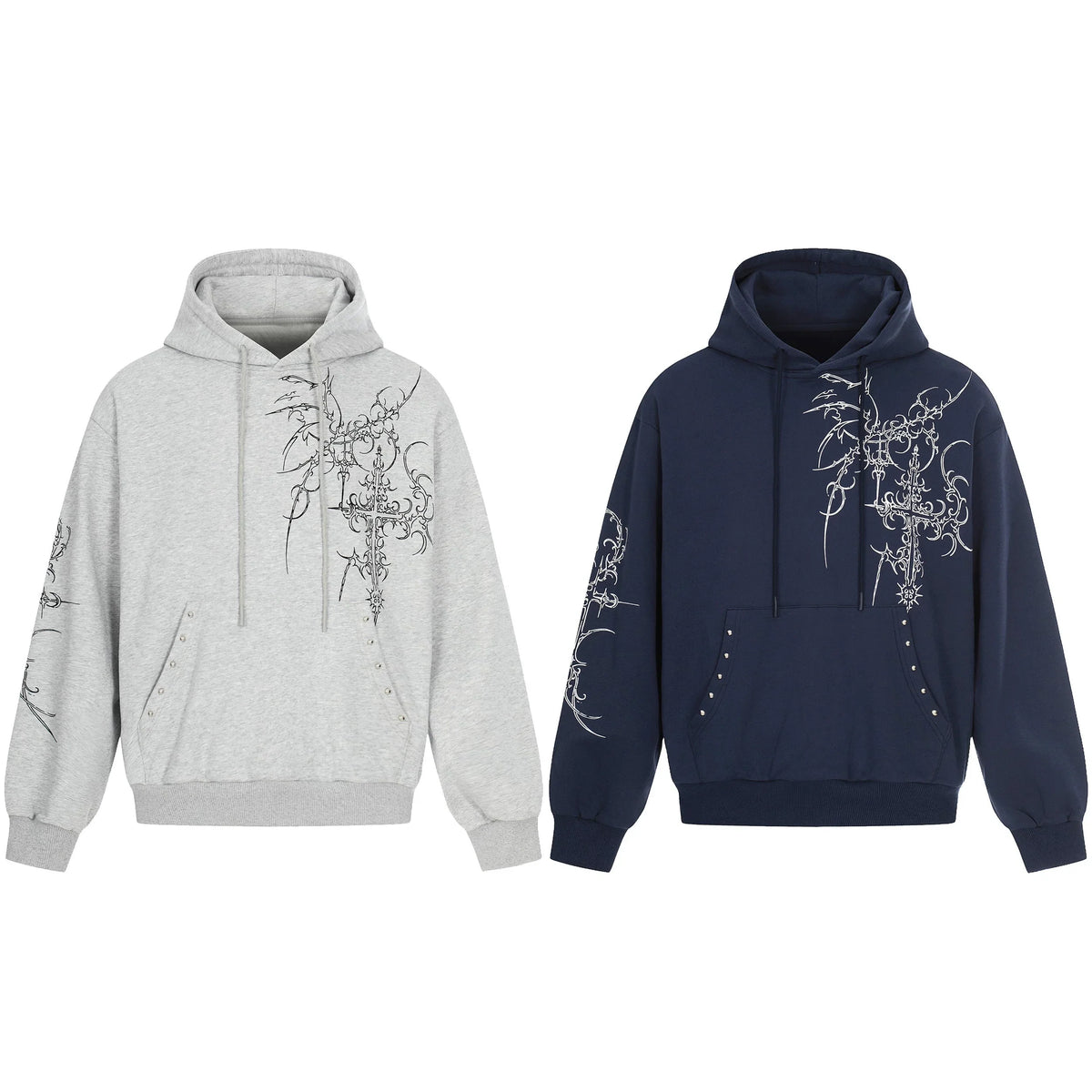 Gothic Cross Graphic Hoodie