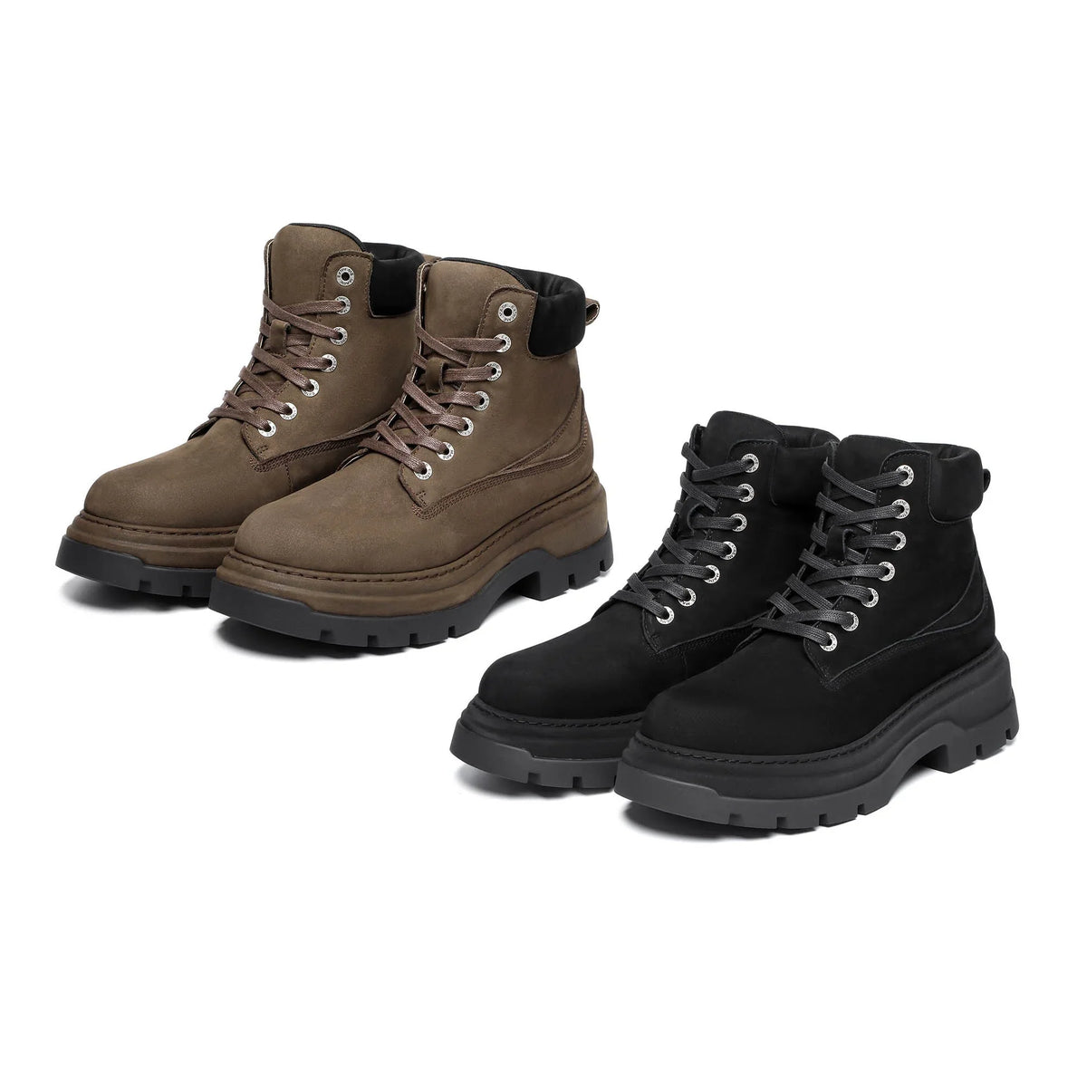 Classic Leather Lace-Up Boots
