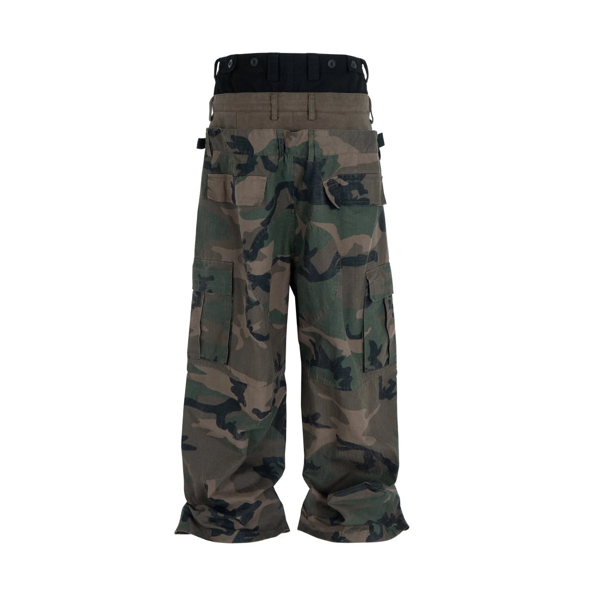 Double-Waist Camo Cargo Pants