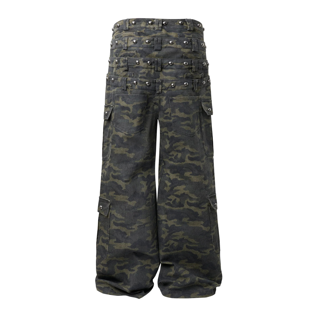 Camo Wide-Leg Cargo Pants