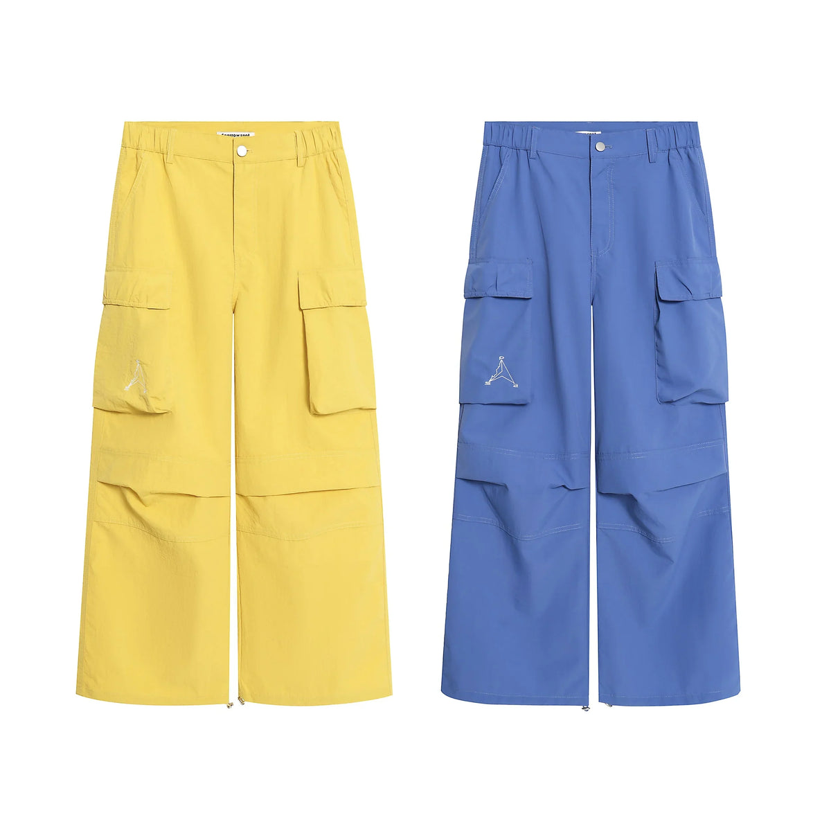 Wide-Leg Nylon Cargo Pants