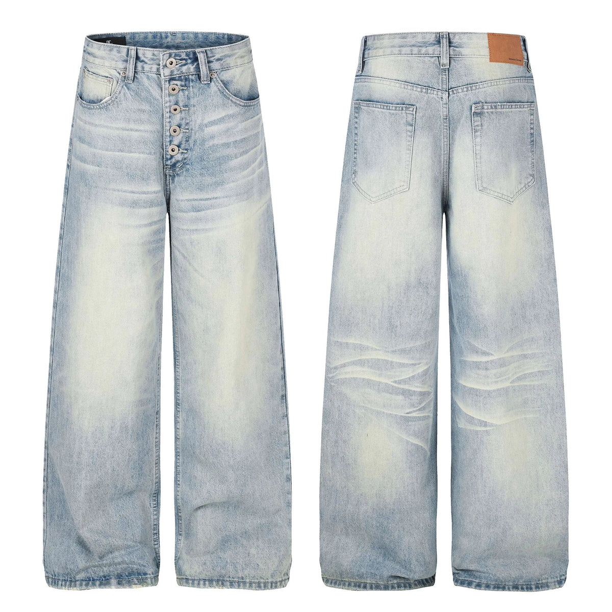 Vintage Washed Wide-Leg Jeans