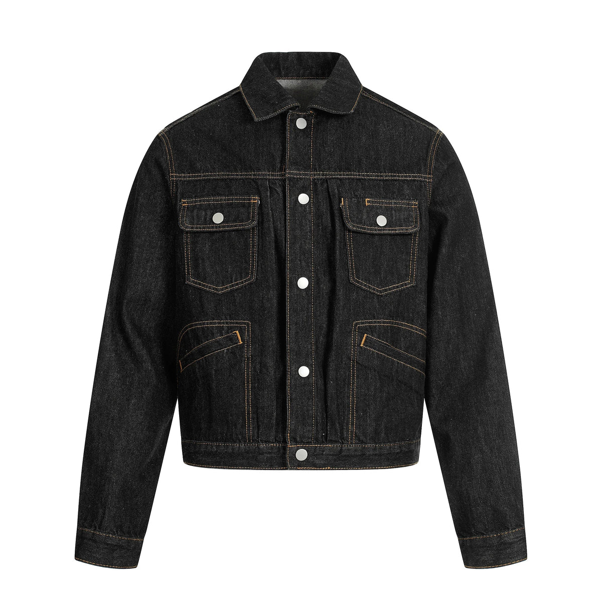 Raw Black Cropped Denim Jacket